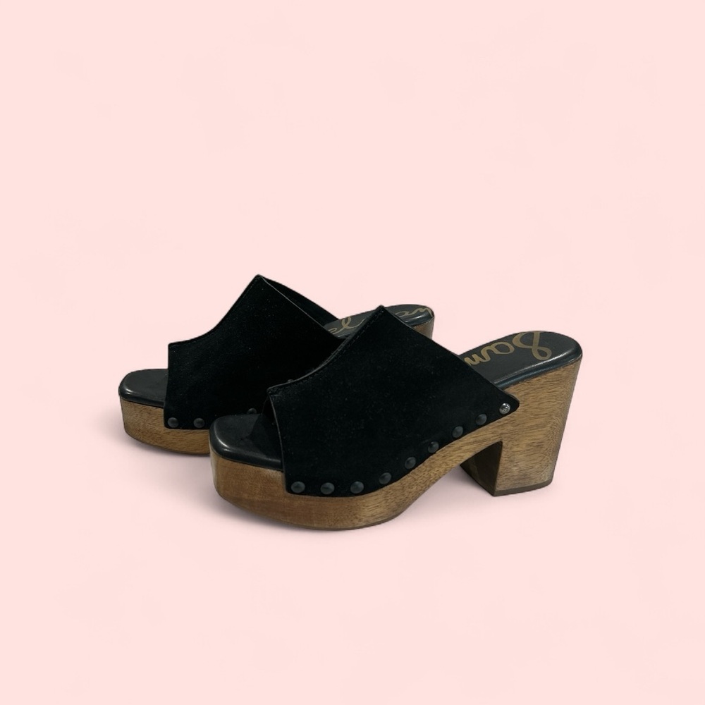 Sam Edelman size 8 Black Suede Women's Clogs Real Leather